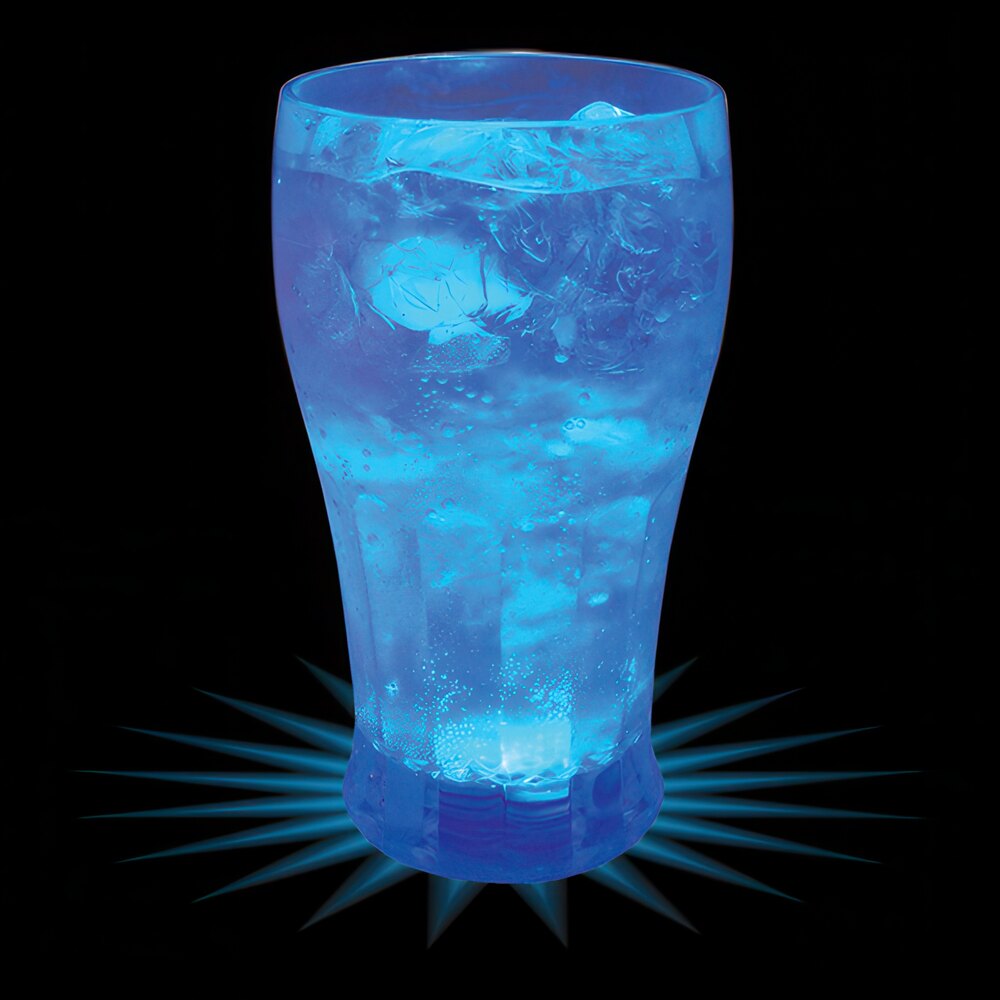 12 oz. Customizable Plastic Soda Cup with Blue LED Light - 50/Case