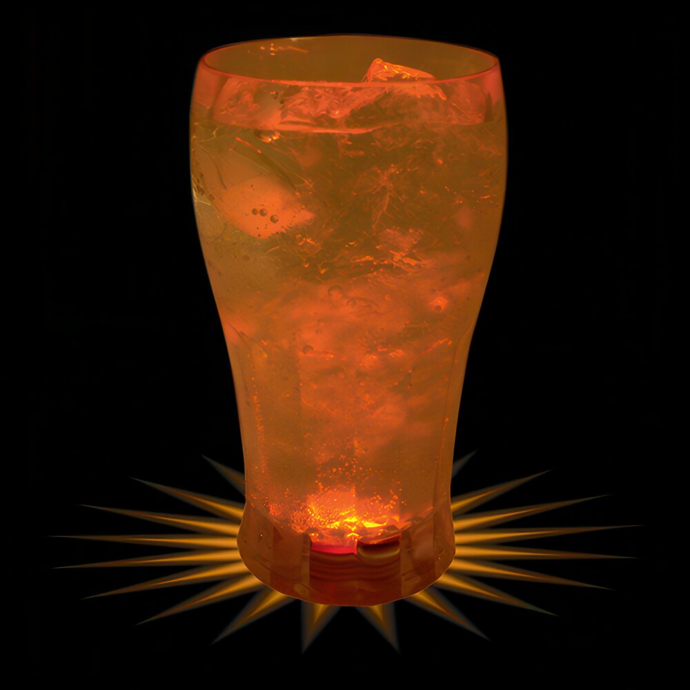 12 oz. Customizable Plastic Soda Cup with Orange LED Light - 50/Case