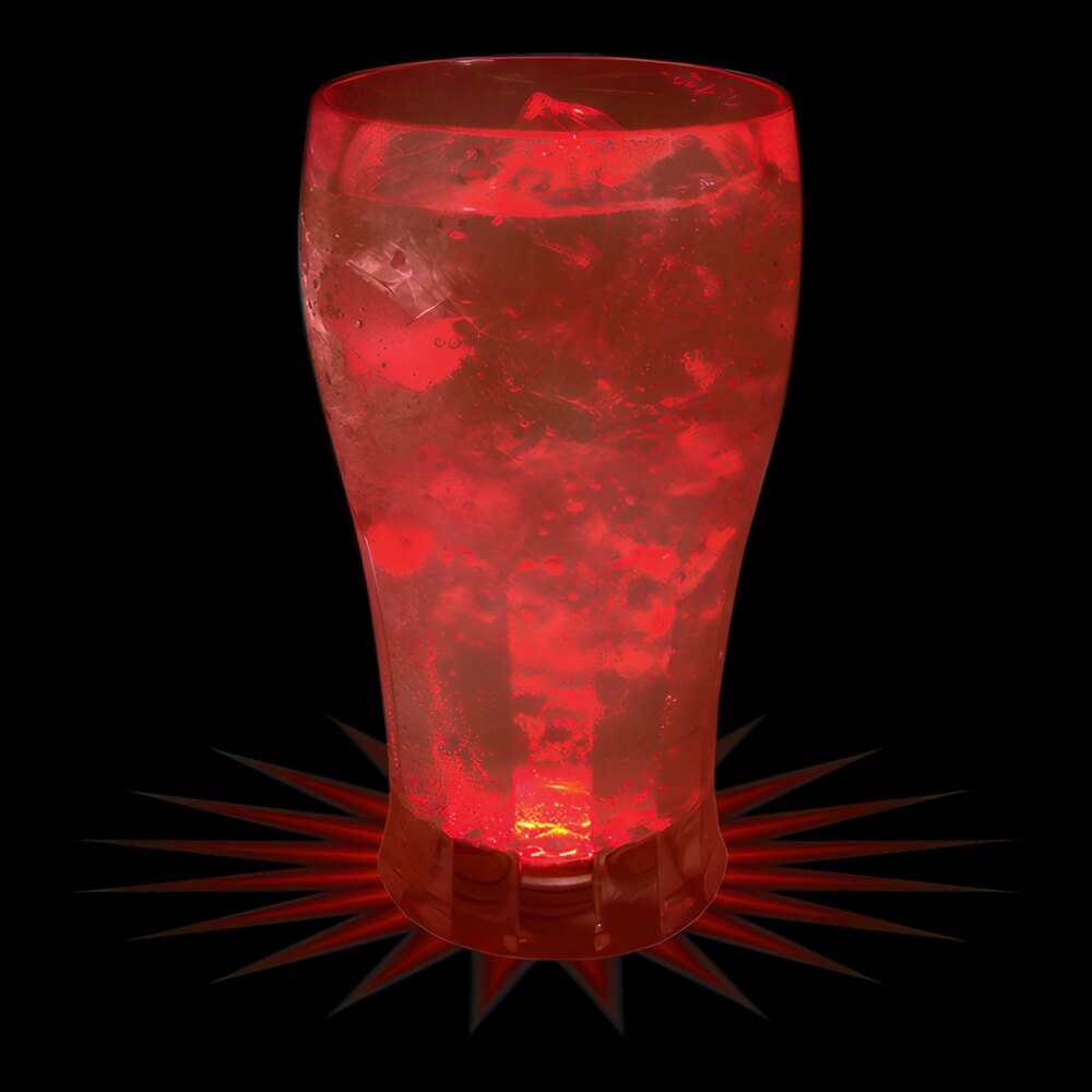 12 oz. Customizable Plastic Soda Cup with Red LED Light - 50/Case