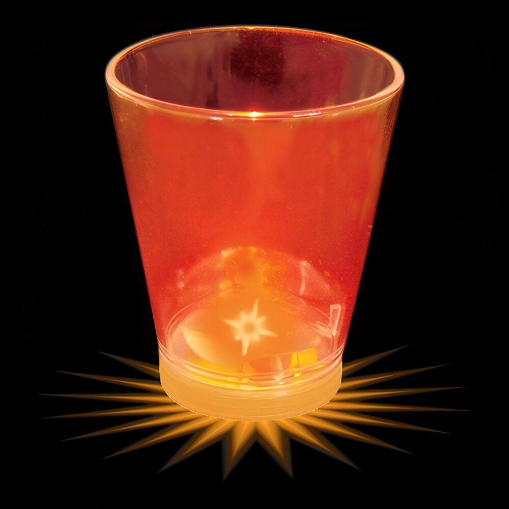 1.5 oz. Customizable Plastic Shot Cup with Orange LED Light - 100/Case
