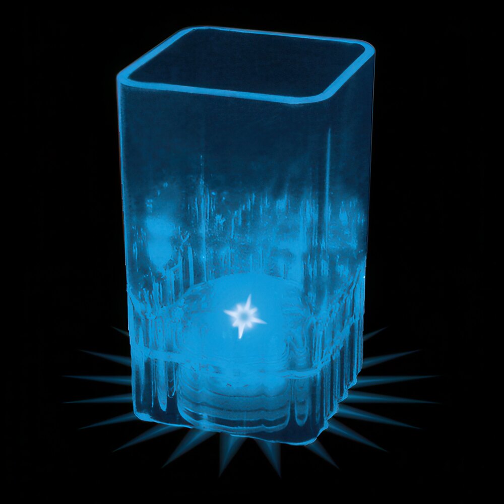 2 oz. Customizable Plastic Square Shot Cup with Blue LED Light - 100/Case