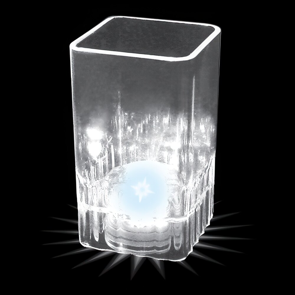 2 oz. Customizable Plastic Square Shot Cup with White LED Light - 100/Case