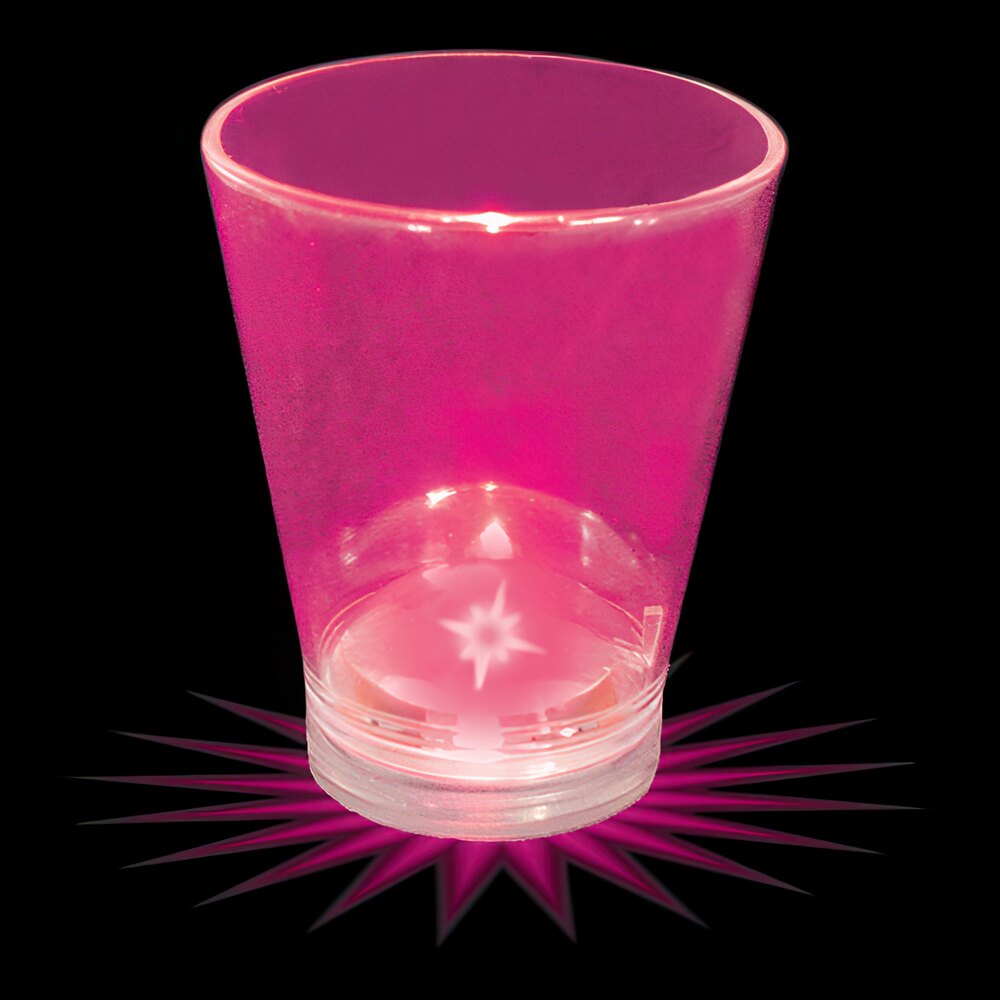 1.5 oz. Customizable Plastic Shot Cup with Pink LED Light - 100/Case