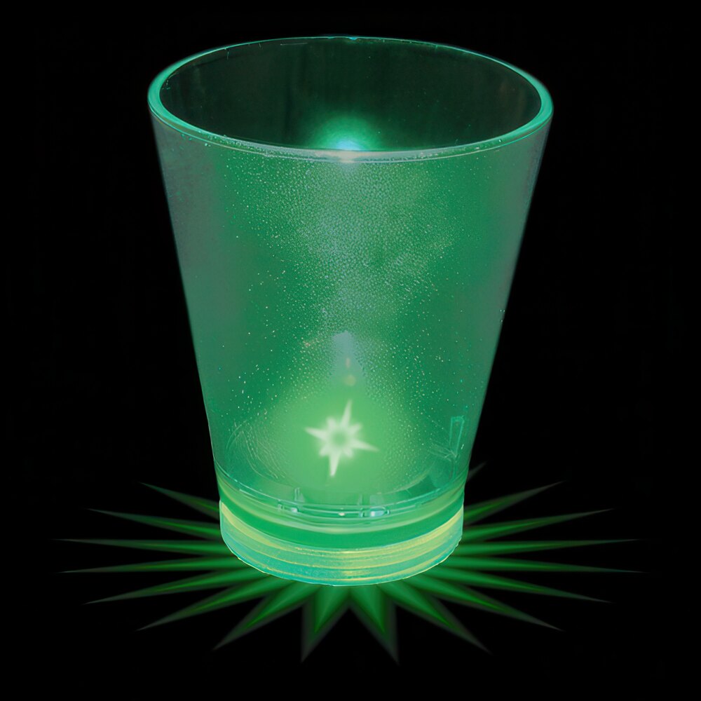 1.5 oz. Customizable Plastic Shot Cup with Green LED Light - 100/Case