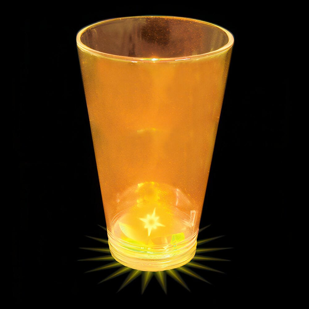 3.5 oz. Customizable Plastic Shot Cup with Yellow LED Light - 100/Case