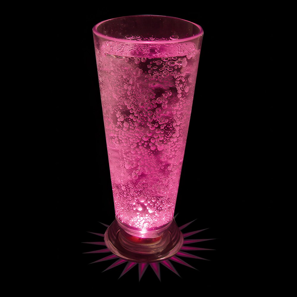 5 oz. Customizable Plastic Pilsner Cup with Pink LED Light - 100/Case