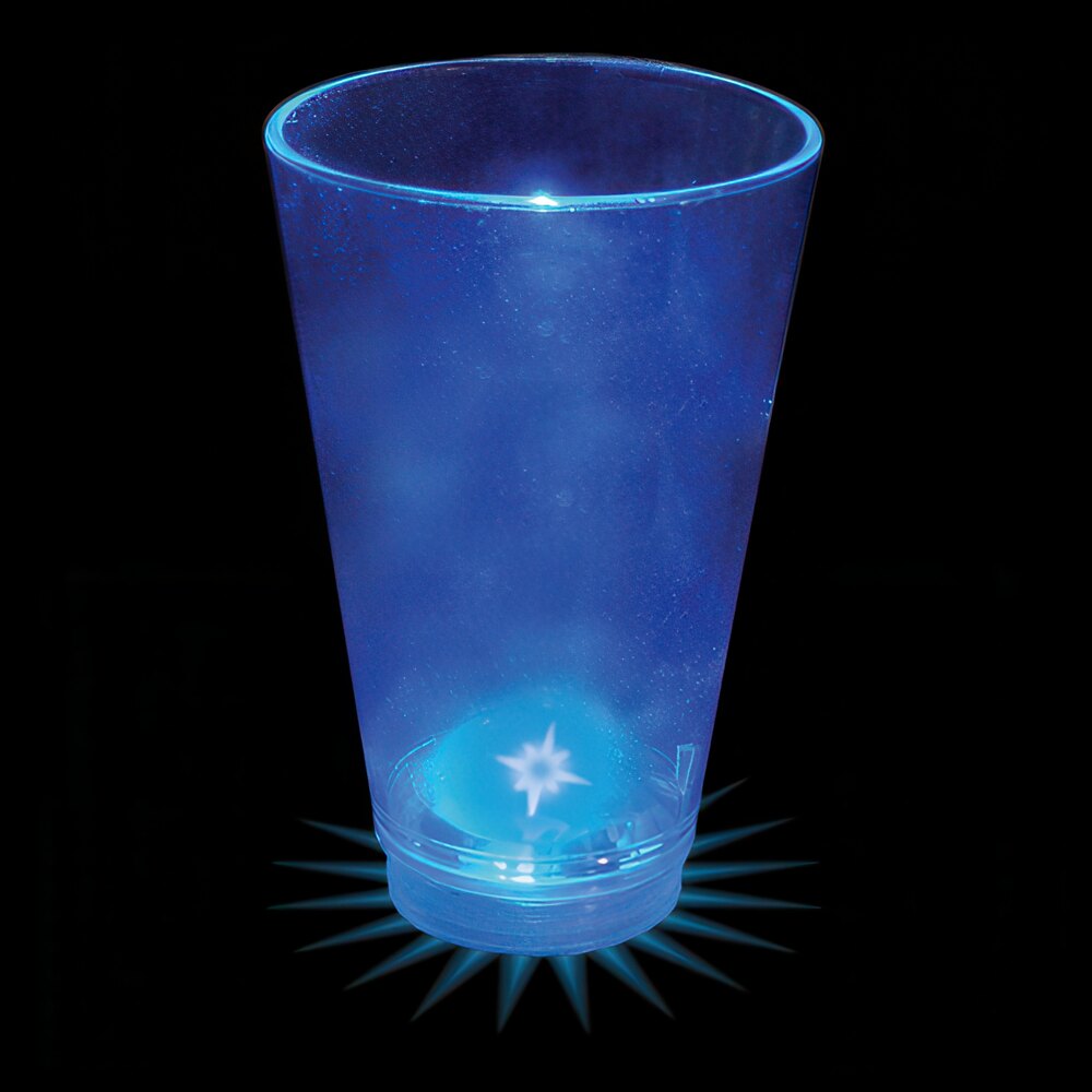 3.5 oz. Customizable Plastic Shot Cup with Blue LED Light - 100/Case