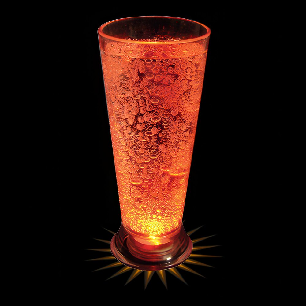 5 oz. Customizable Plastic Pilsner Cup with Orange LED Light - 100/Case