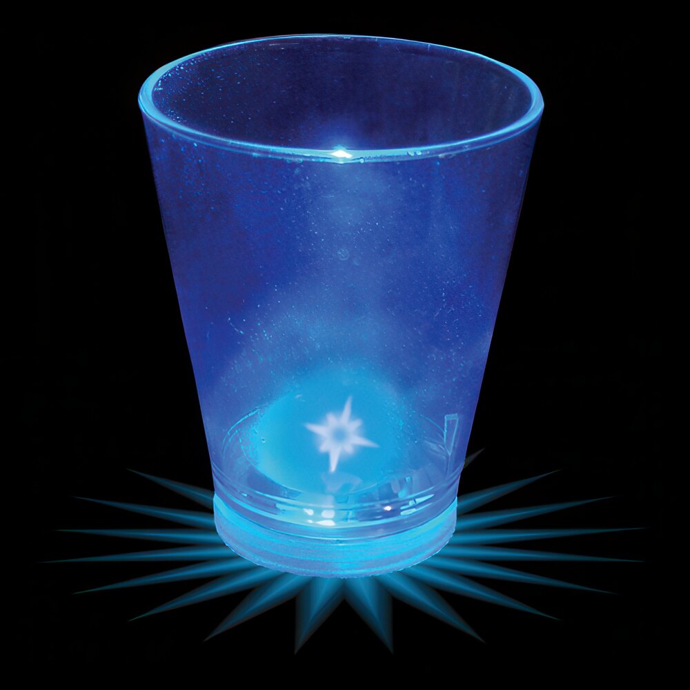 1.5 oz. Customizable Plastic Shot Cup with Blue LED Light - 100/Case