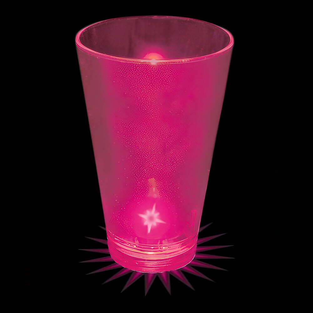 3.5 oz. Customizable Plastic Shot Cup with Pink LED Light - 100/Case