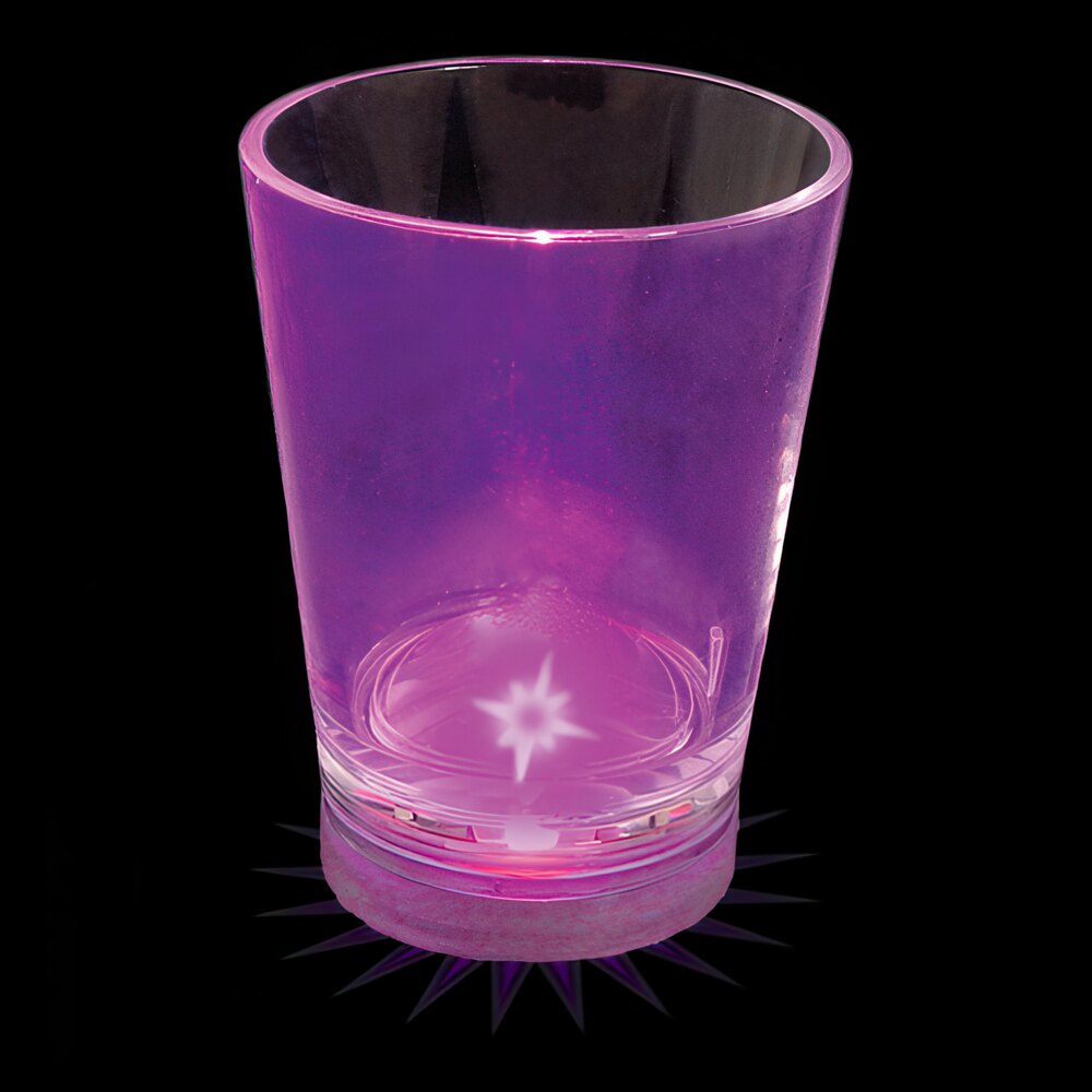 1.25 oz. Customizable Plastic Shot Cup with Purple LED Light - 100/Case