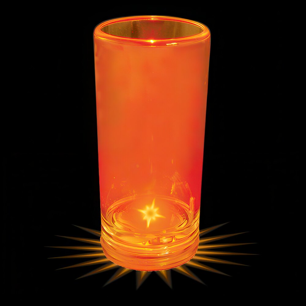 1.5 oz. Customizable Plastic Champagne Shooter with Orange LED Light - 100/Case