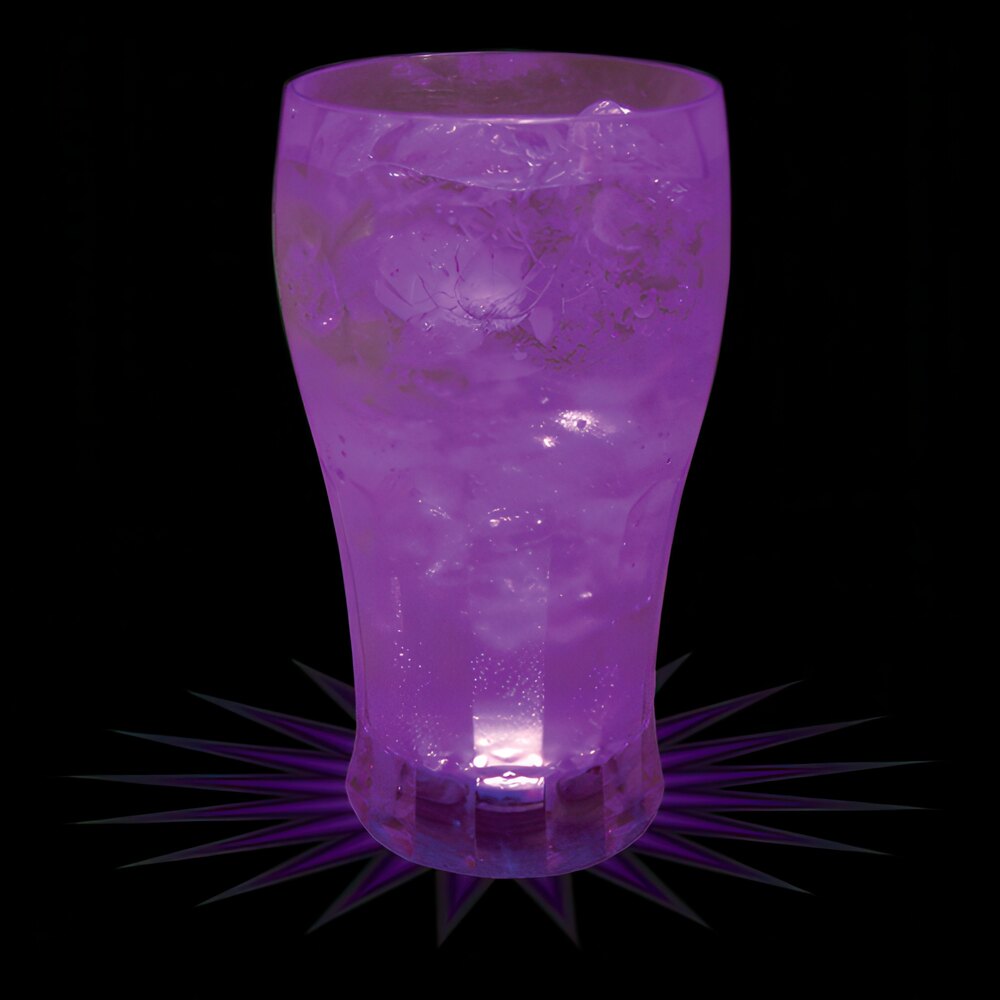 12 oz. Customizable Plastic Soda Cup with Purple LED Light - 50/Case