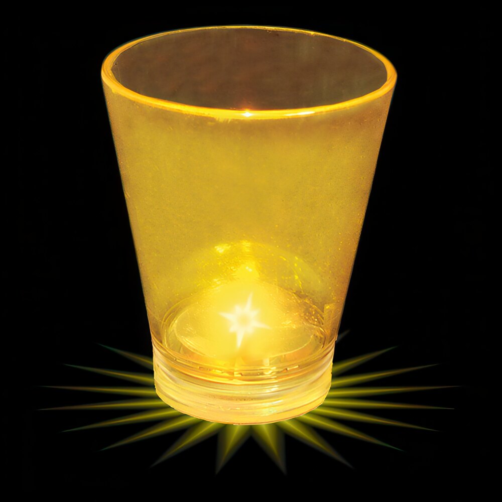 1.5 oz. Customizable Plastic Shot Cup with Yellow LED Light - 100/Case