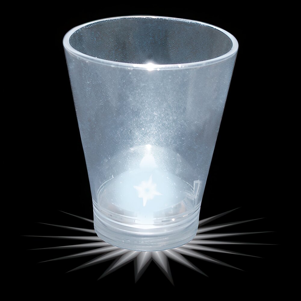 1.5 oz. Customizable Plastic Shot Cup with White LED Light - 100/Case