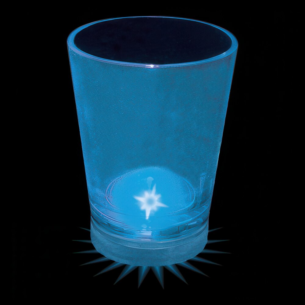1.25 oz. Customizable Plastic Shot Cup with Blue LED Light - 100/Case