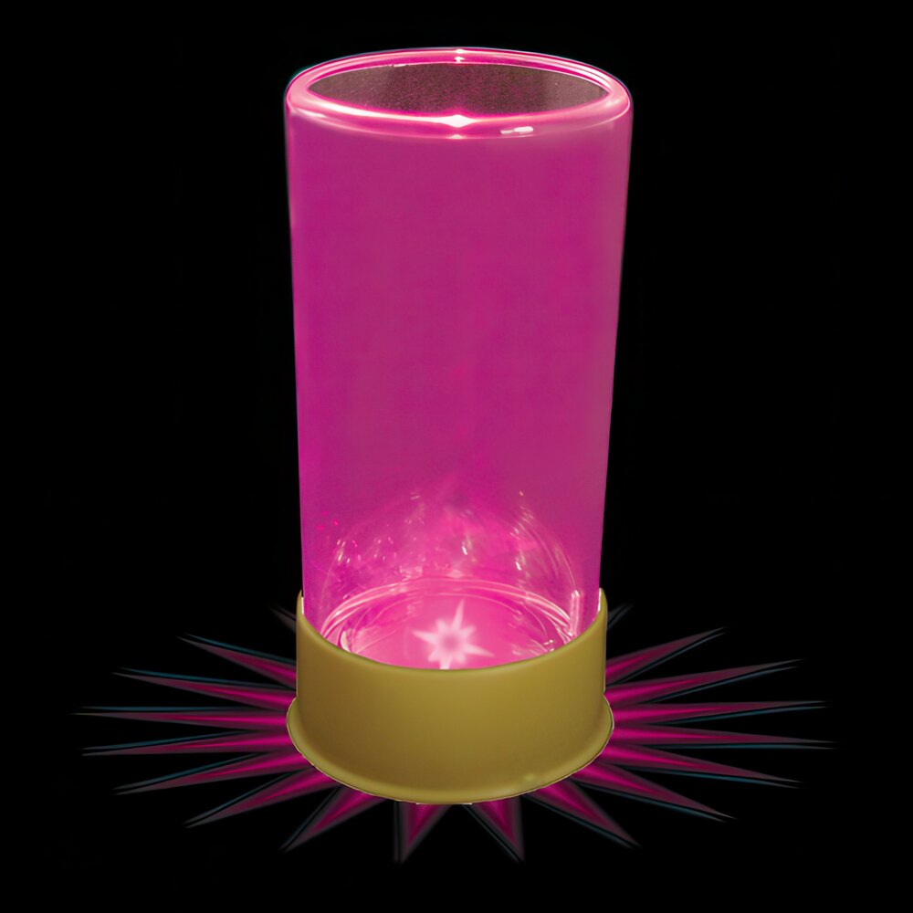 1.5 oz. Customizable Plastic Shotgun Shell Shot Cup with Pink LED Light - 100/Case