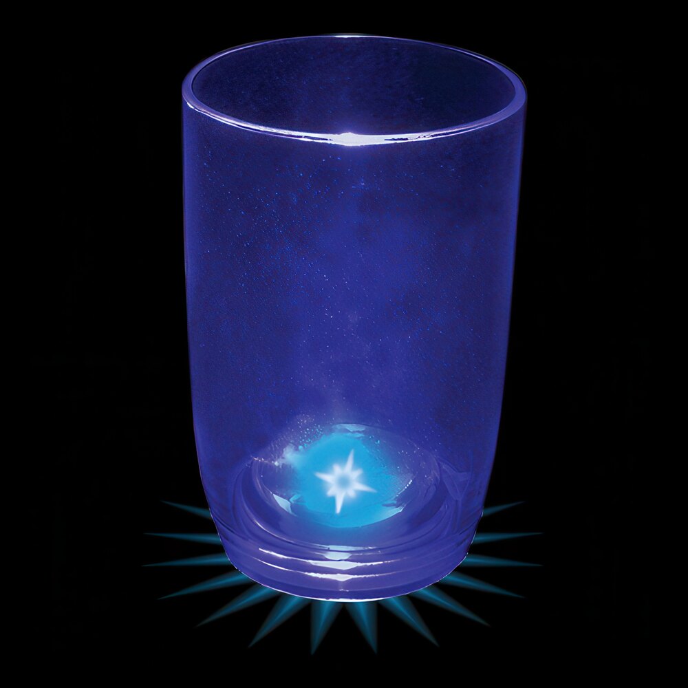 3 oz. Customizable Plastic Stemless Wine Cup with Blue LED Light - 100/Case