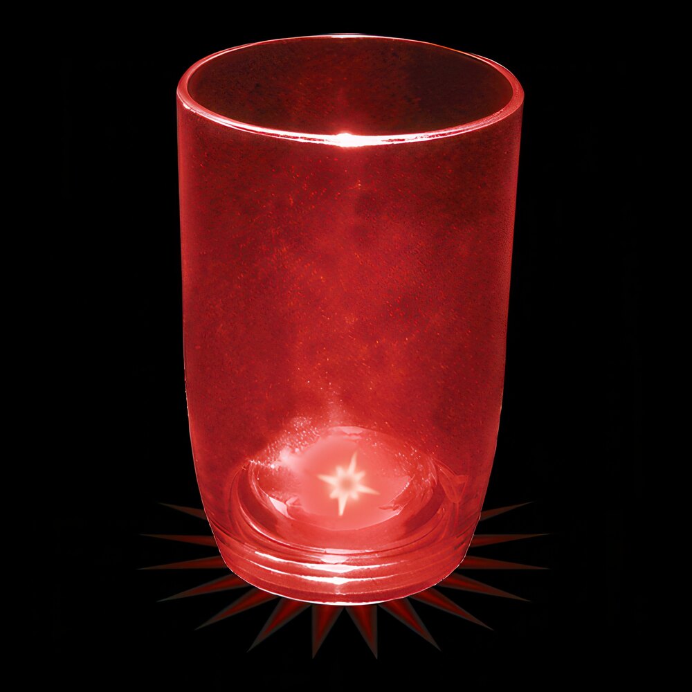 3 oz. Customizable Plastic Stemless Wine Cup with Red LED Light - 100/Case
