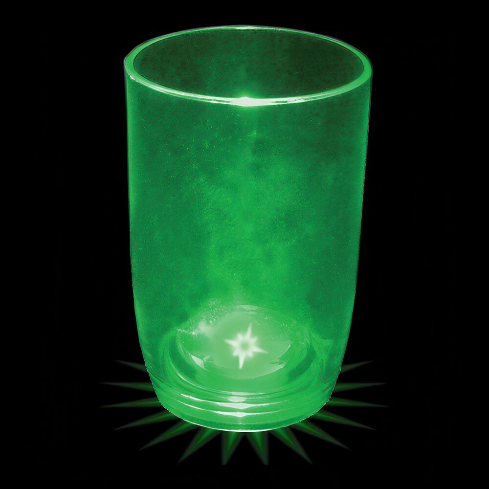 3 oz. Customizable Plastic Stemless Wine Cup with Green LED Light - 100/Case