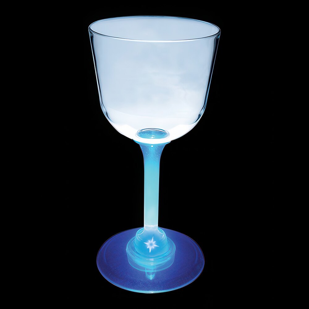 7 oz. Customizable Plastic Wine Cup with Blue LED Light - 48/Case