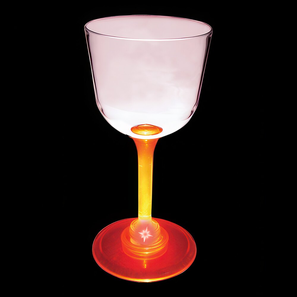 7 oz. Customizable Plastic Wine Cup with Red LED Light - 48/Case