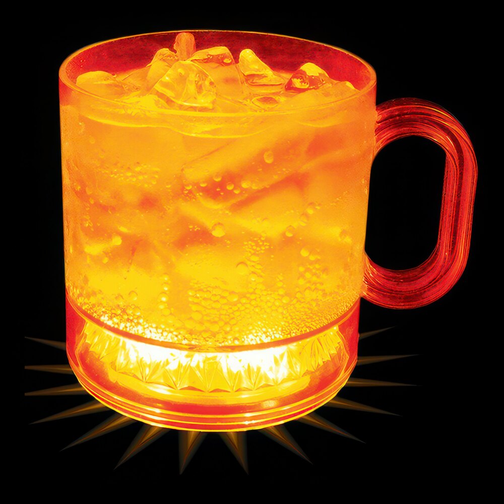 12 oz. Customizable Plastic Mug with Orange LED Light - 50/Case