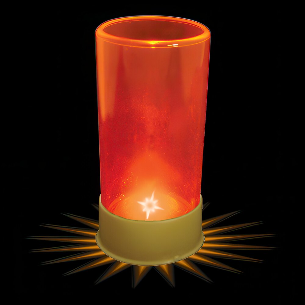 1.5 oz. Customizable Plastic Shotgun Shell Shot Cup with Orange LED Light - 100/Case