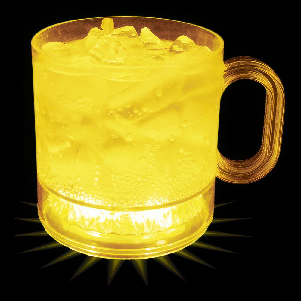 12 oz. Customizable Plastic Mug with Yellow LED Light - 50/Case
