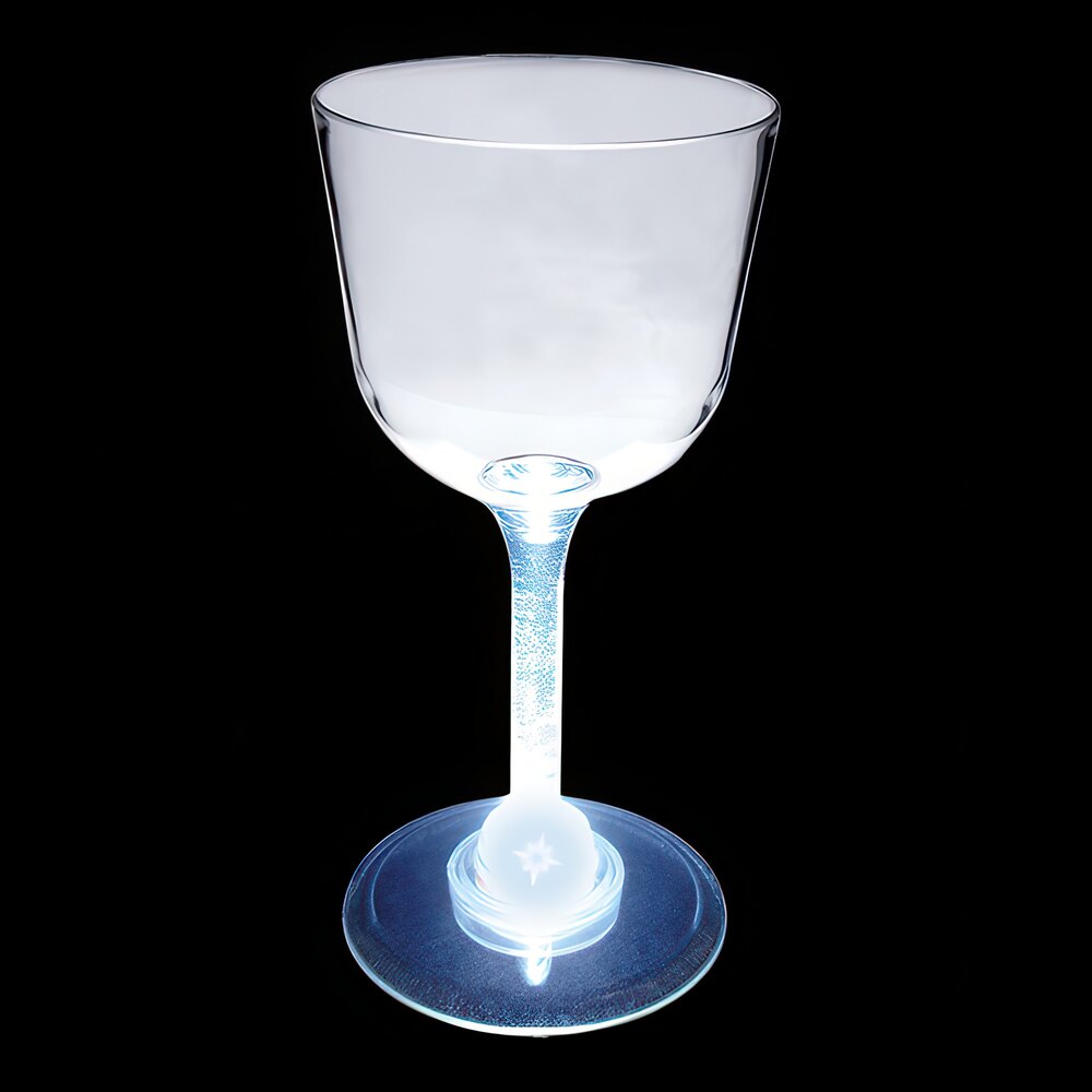 7 oz. Customizable Plastic Wine Cup with White LED Light - 48/Case