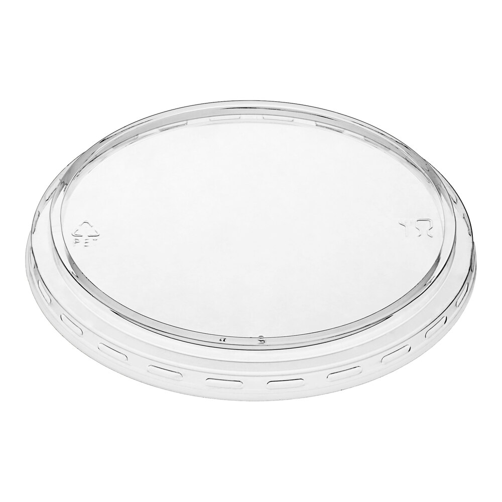 Choice Ultra Clear PET Plastic Round Deli Container Overcap Lid - 50/Pack