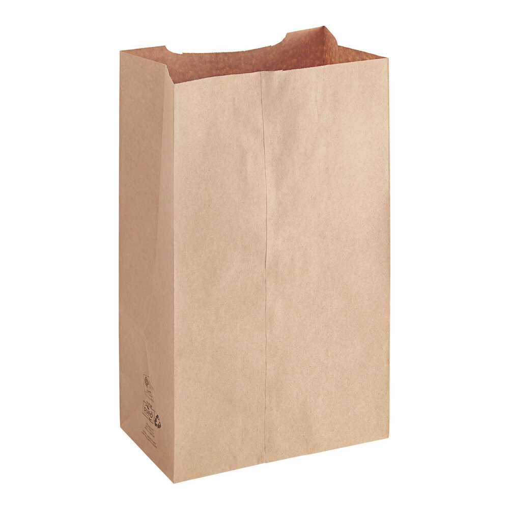 Duro 1/4 Natural Kraft Paper Barrel Sack - 250/Case