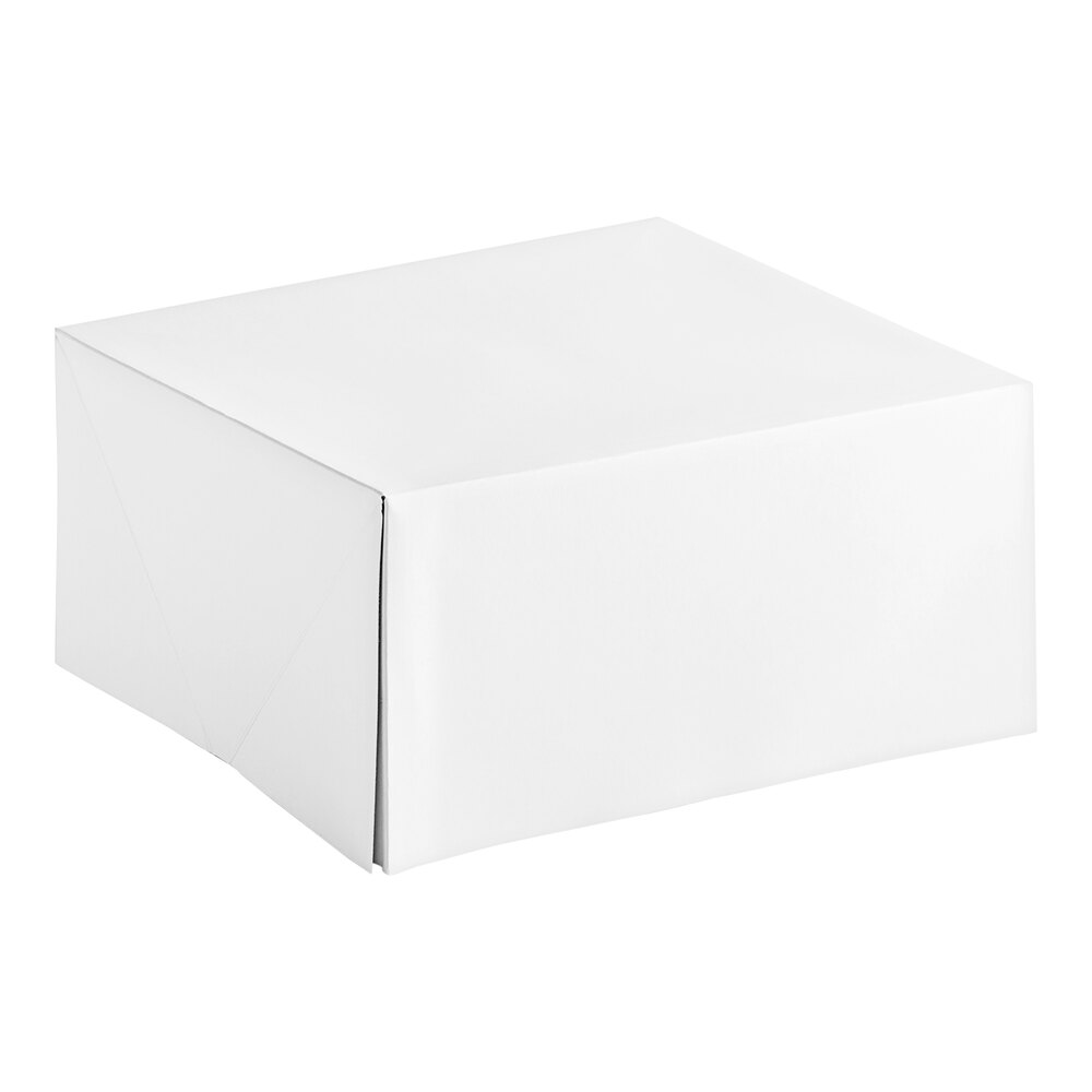 Wilton 10'' x 10'' x 5'' White Corrugated 2-Piece Cake / Bakery Box - 2/Pack