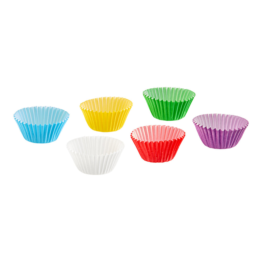 Wilton 1 1/4'' x 7/8'' Assorted Rainbow Mini Baking Cup - 150/Pack