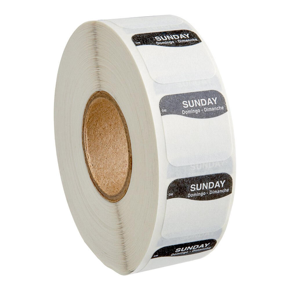 DayMark DissolveMark® 3/4" x 3/4" Dissolvable Sunday Day of the Week Label - 1,000/Roll