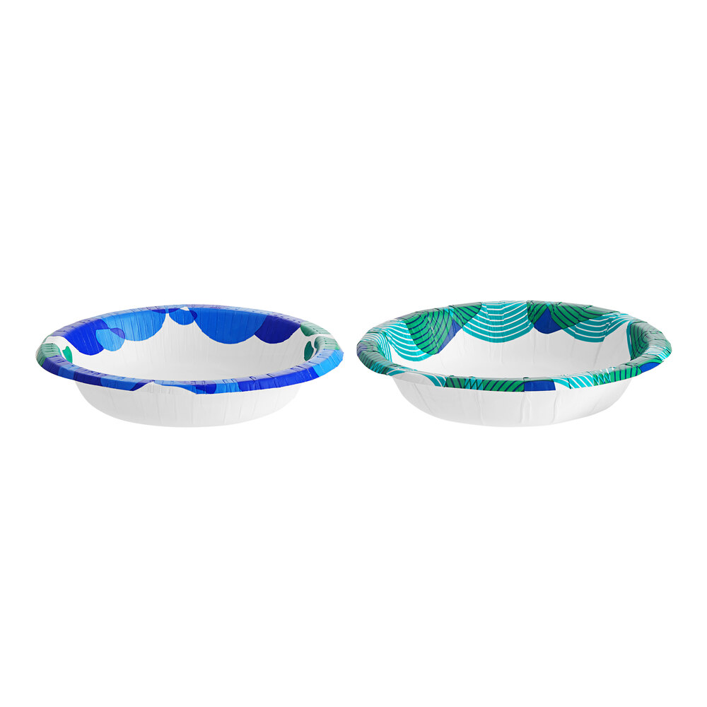 Solo Bold Hold 20 oz. Assorted Ripples / Sea Glass Heavy Weight Paper Bowls - 336/Case
