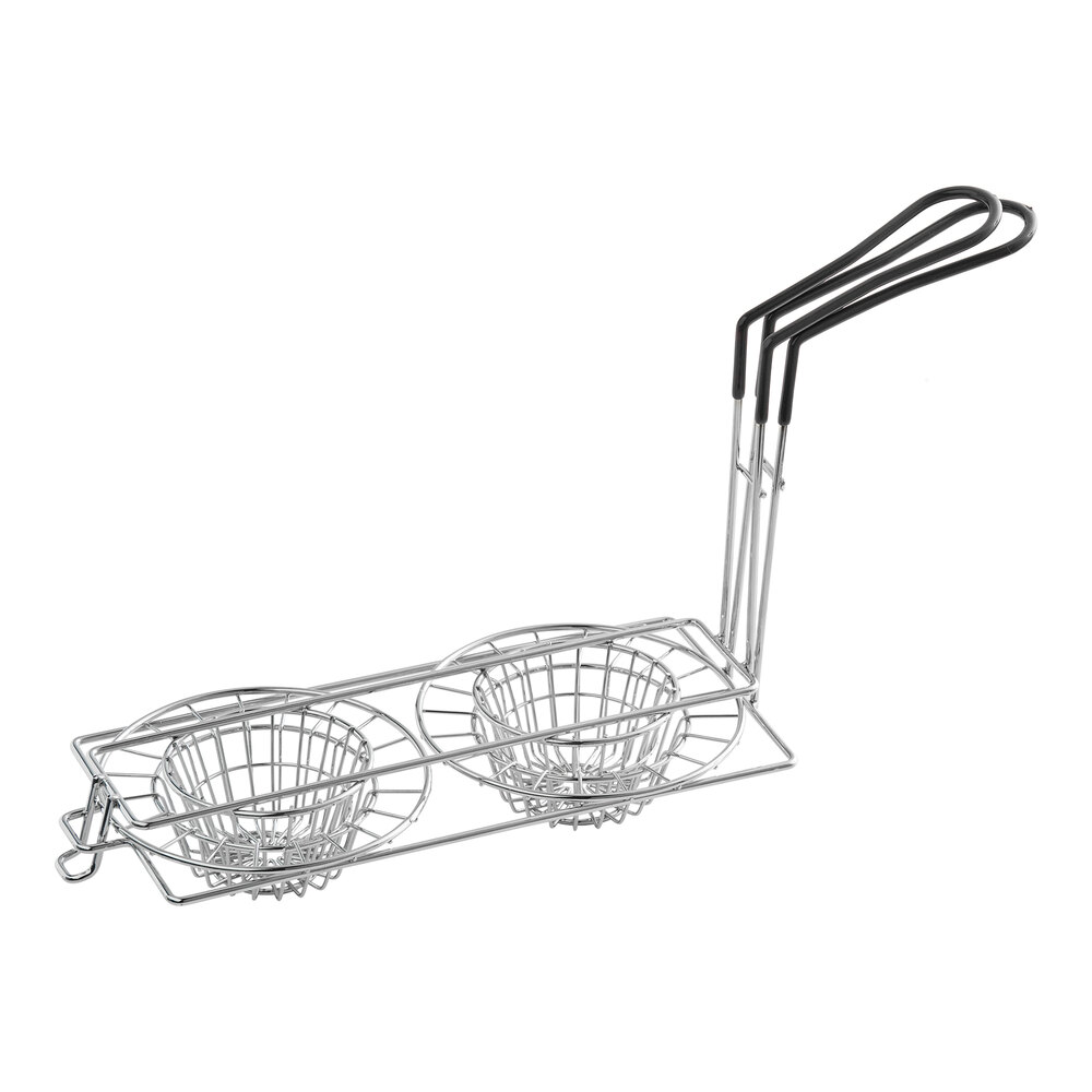 Choice 8" Tortilla Double Taco Cup Fry Basket