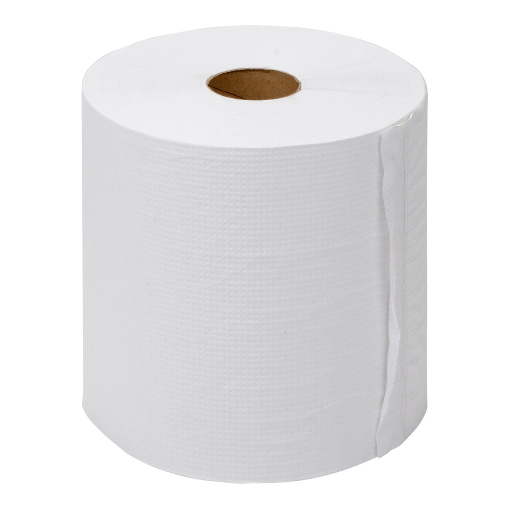 Lavex 8" White Hardwound Paper Towel, 800 Feet / Roll - 6/Case