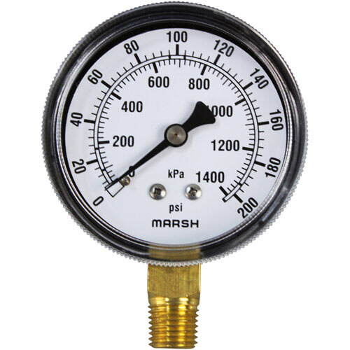 AllPoints 621020 Pressure Gauge; 0 - 200 PSI; 1/4" MPT Bottom Mount