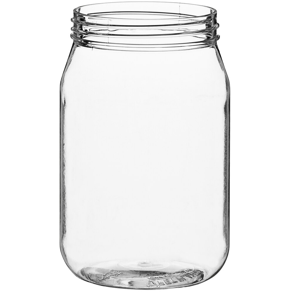 16 oz. Clear Round PET Jar - 60/Case