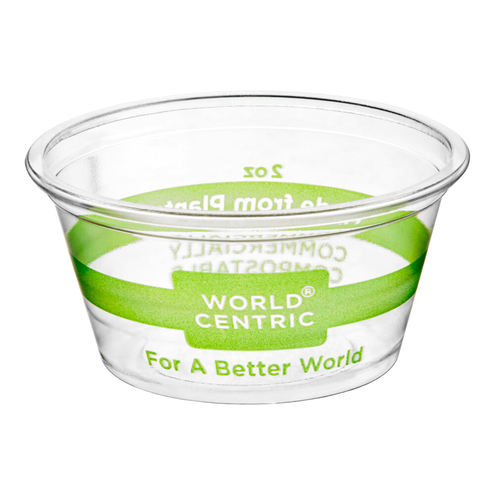World Centric 2 oz. Compostable PLA Clear Portion Cup - 2,000/Case