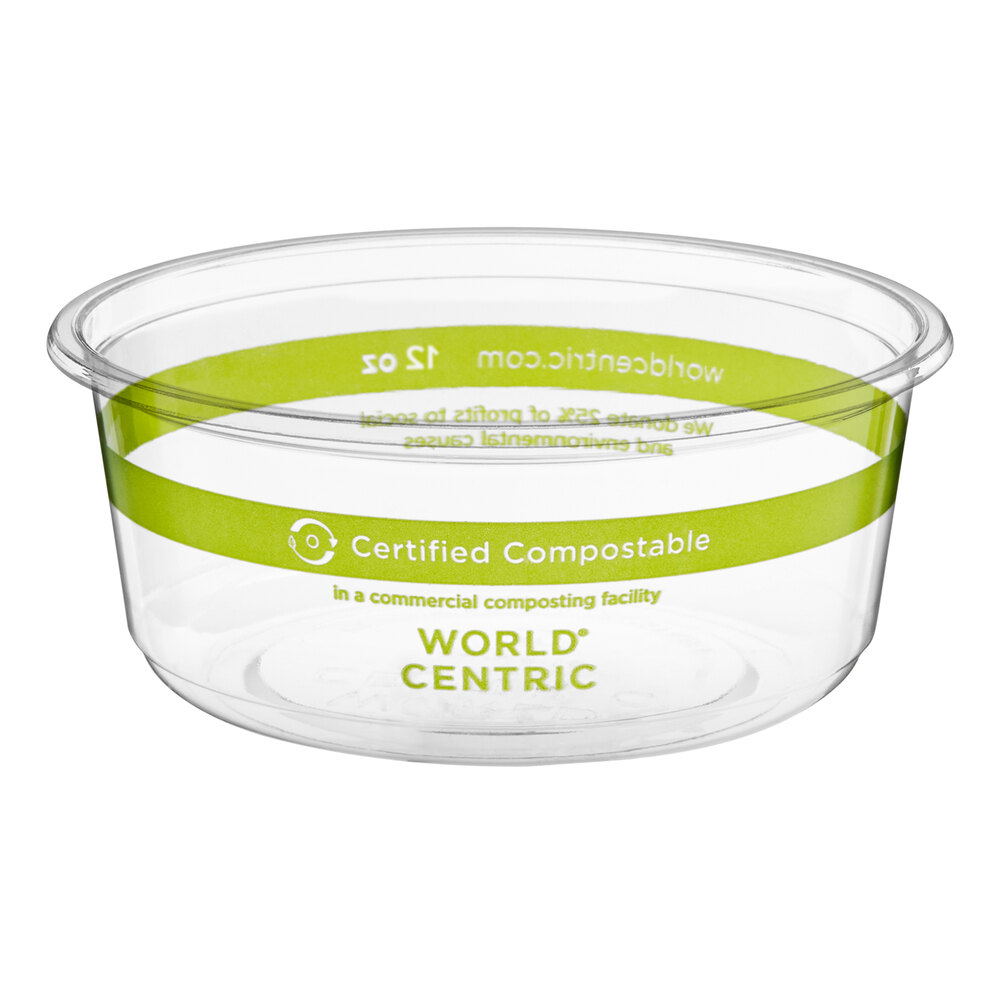 World Centric 12 oz. Compostable Clear PLA Deli Container - 1,000/Case