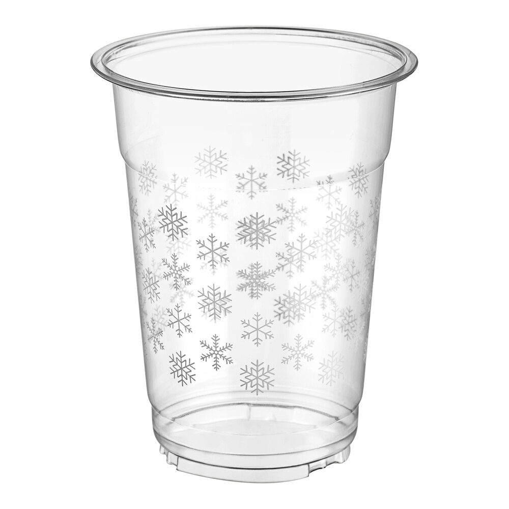 Choice 16 oz. Snowflake PET Plastic Cold Cup - 250/Box