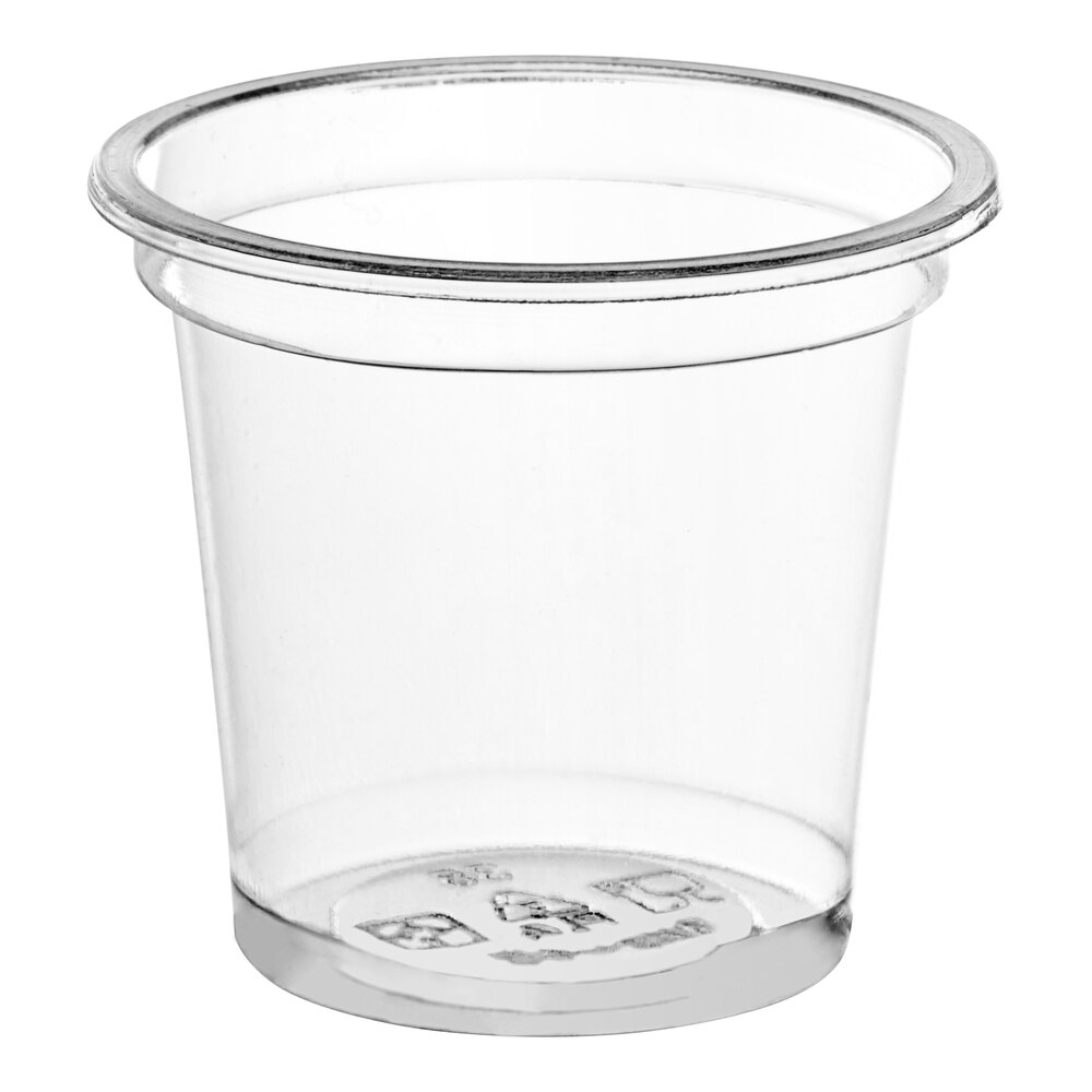 World Centric 1 oz. Compostable PLA Clear Portion Cup - 100/Pack