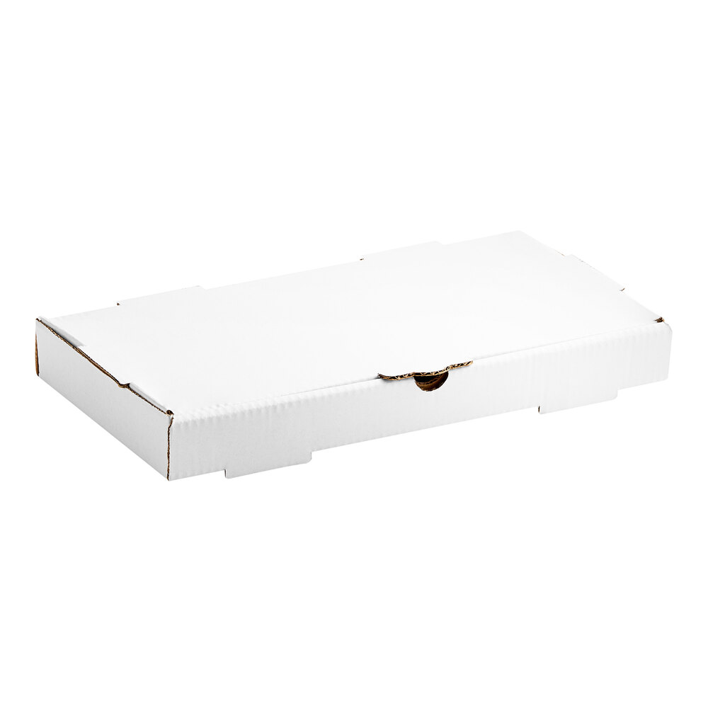 Choice 14" x 7" x 1 1/2" White Corrugated Plain Bakery Box - 50/Bundle