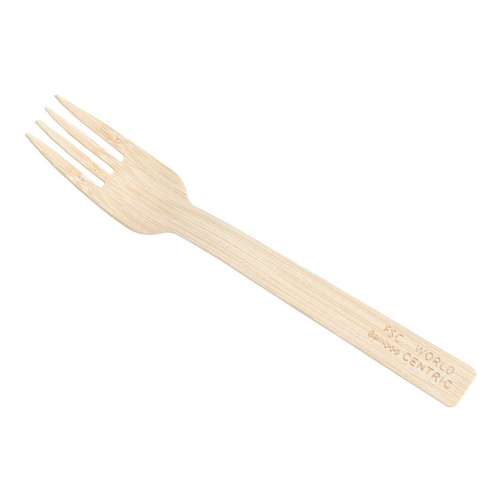 World Centric 6 11/16" Compostable Bamboo Fork - 100/Pack