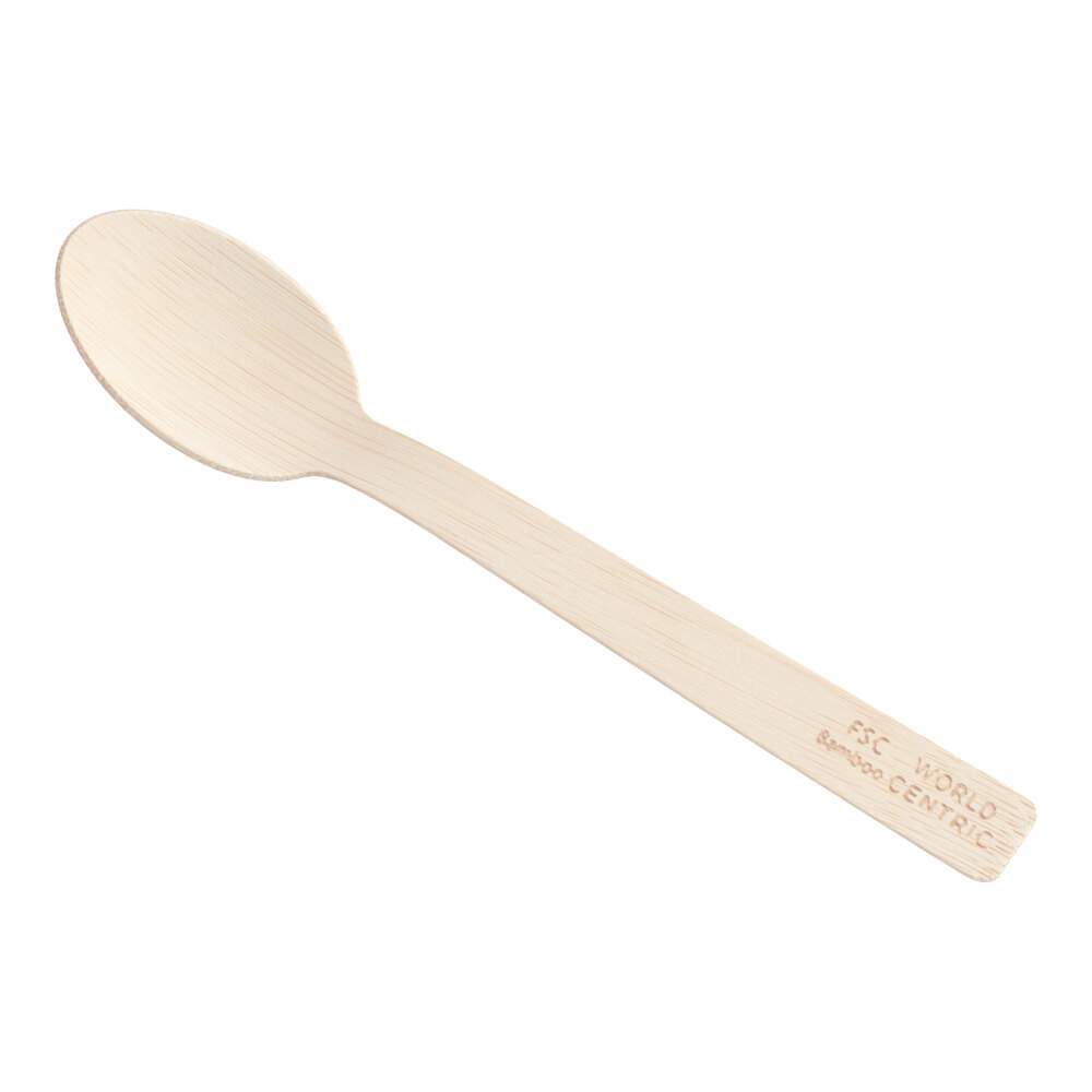 World Centric 6 11/16" Compostable Bamboo Spoon - 2,000/Case