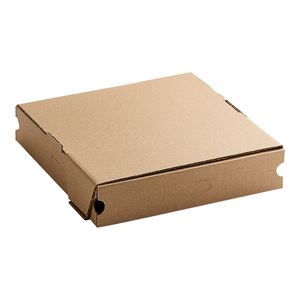 Choice 10" x 10" x 2" Kraft Corrugated Plain Chicago-Style Pizza Box - 50/Bundle
