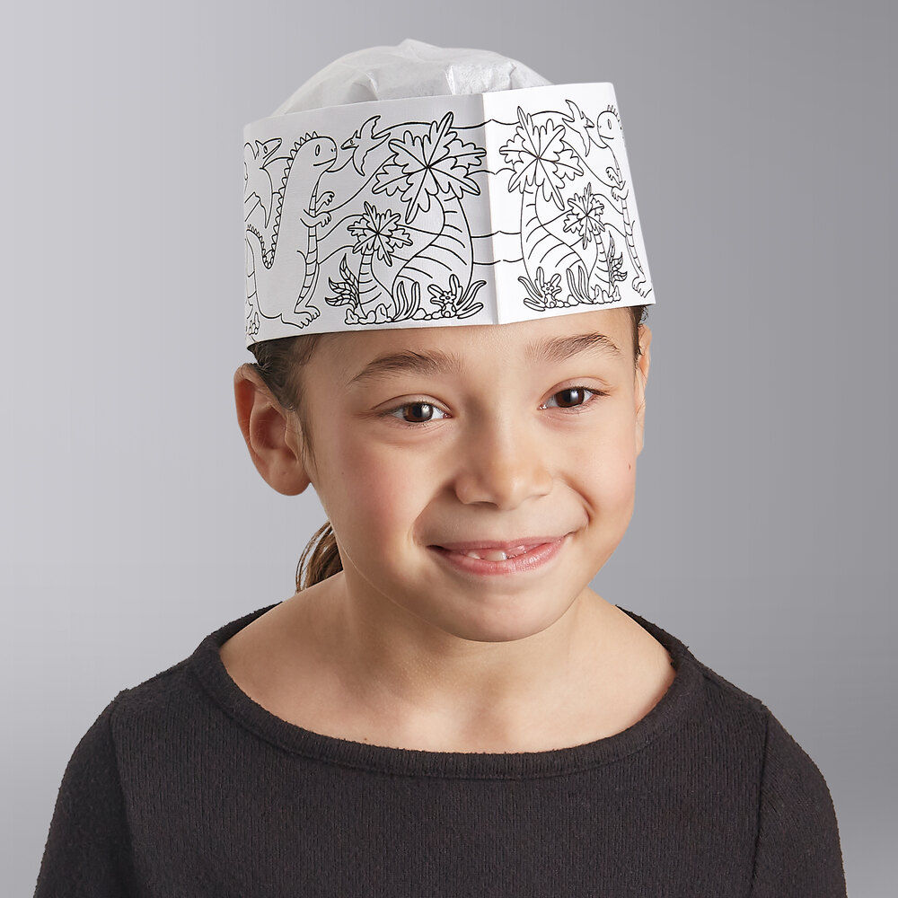 Choice Kids Dino Coloring Disposable Overseas Cap - 100/Pack