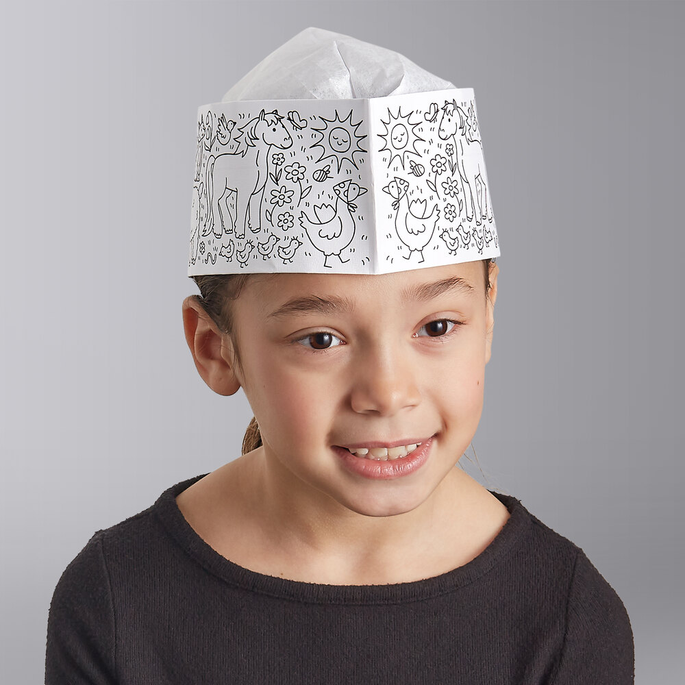 Choice Kids Farm Coloring Disposable Overseas Cap - 1,000/Case